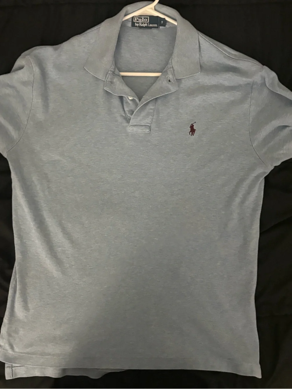 Ralph Lauren Men’s Pale Blue Polo with Maroon Pony